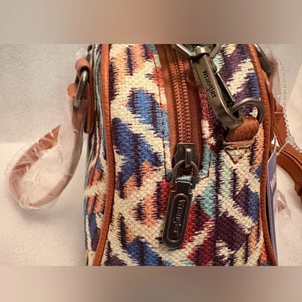 Wrangler Western Aztec Tapestry Satchel Crossbody Bag NWT Boho Rodeo - Picture 4 of 13